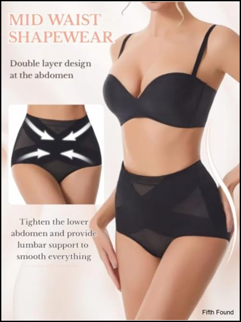 Tummy Control Shapewear Panty Girdle Seamless Mid Waist Thong Compression